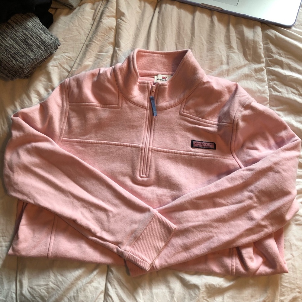 Pink Vineyard Vines quarter zip